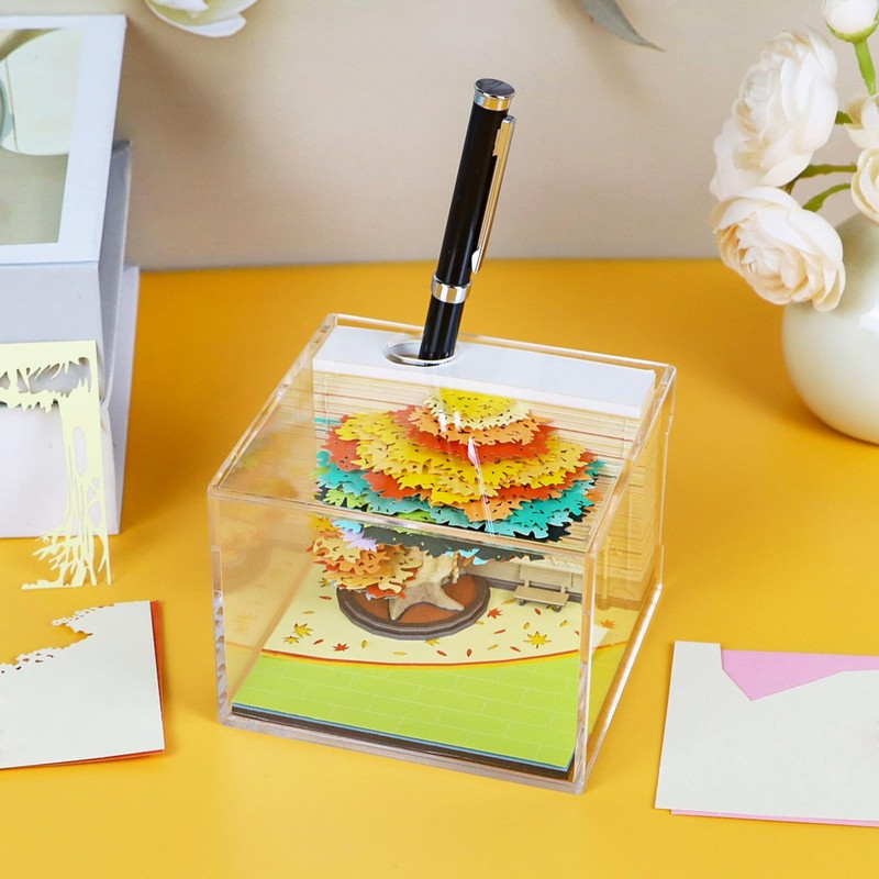 RSLIPIN 3D Memo Pad Tree House,Four Season Tree 240 Sheets