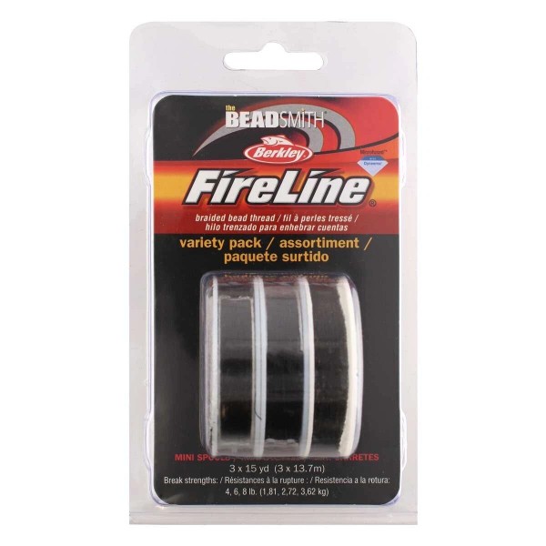 Beadsmith Beading Thread FireLine Smoke FLSGM3PK mini spool pk: 4lb,