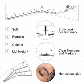 Latest Design Brow Mapping Shaping Sticker Stencil Eyebrow Edge Position Template Tattoos Eyebrow Auxiliary Stickers (A Pack of 10 Pieces)