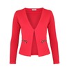 Women's Blazer with Pockets (382) (A-11) - red Plain, size: