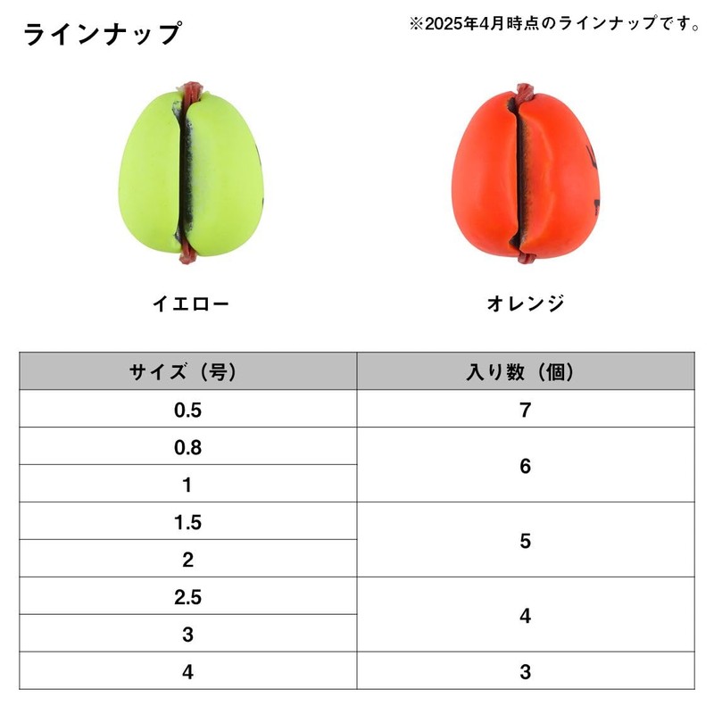 DAIWA Sinker 5 R No. 1 Sinker Sinker Yellow