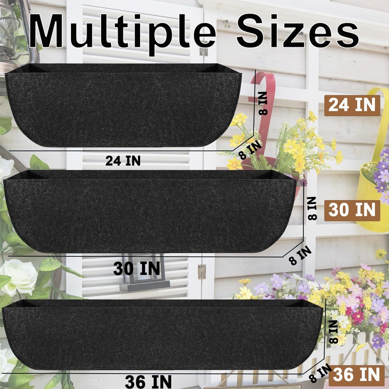 Incycall 2-Pack 24in Planter Liners - Breathable Felt Hanging Basket