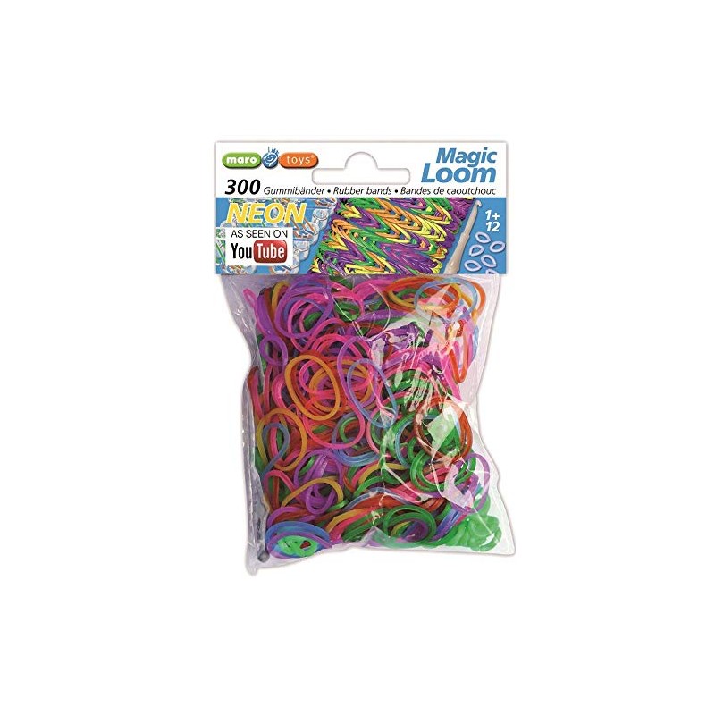Loom Band mixed Neon 300 units/bag + Crochet Hooks &