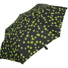 Knirps Slim Duomatic Paint Drops Pocket Umbrella Green