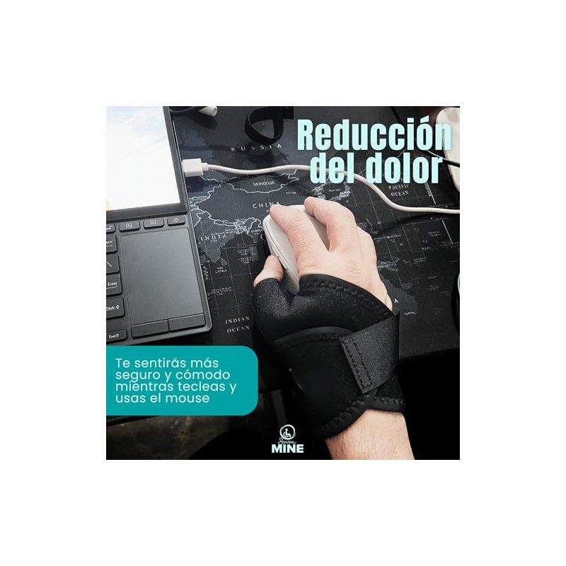 SEVEN MINE Muñequera Boomerang con Soporte en el Pulgar (Talla
