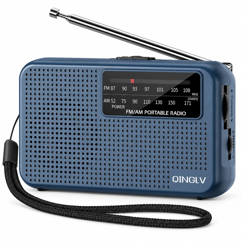 Portable Pocket AM/FM Radio with Telescopic Antenna, 3.5mm Headphone Jack