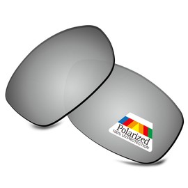 Bwake Replacement Lenses for Oakley Pit Bull Sunglasses OO9127 POLARIZED, Satin Silver, Pit Bull