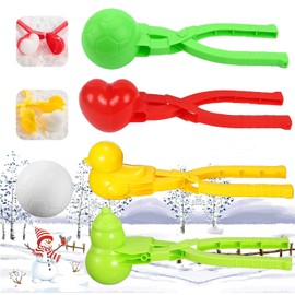 Set of 4 Snowball Pliers, Snowball Maker Clips, Snowball Shaper Set, Winter Snowball Shape Toy, Snowball Tool Clip, Winter Outdoor Snow Fight Games, Beach Games, Random Colours