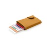 C-secure Card Holder in Mustard Brown Italian Leather RFID NFC