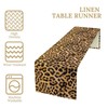 ShiTingYu Leopard Print Dinning Table Runner, Cotton Linen Rustic Cottage