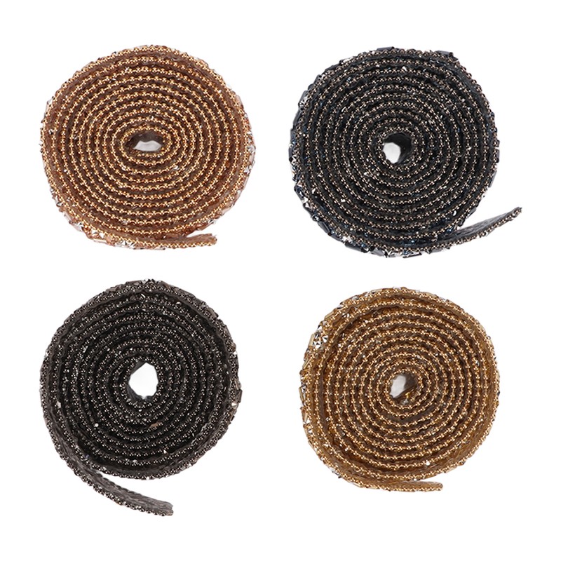 4Pcs Crystal Rhinestone Ribbon Self Adhesive Cuttable Shiny Rhinestone Ribbon