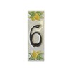 Italian hand-painted lemon ceramic number tiles 10 x 3.3 cm