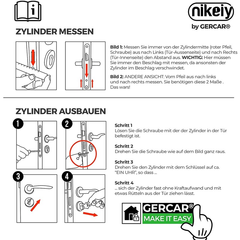 GERCAR Pro Keyed Alike 2x Lock Cylinder 45/50 Set 2