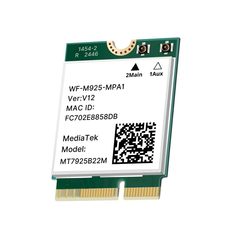 WiFi 7 Card 6.5Gbps MT7925 for Gaming 4K Streaming M.2