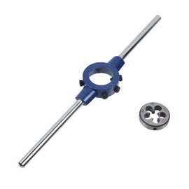 MY MIRONEY Efficient Die Stock Handle Wrench Set, 1/2-28 UNEF Threading Die with 38mm/ 1.5" Round Die Holder, Suitable for M12-M16, Bolt Thread Repair Adjustable Metal Mechanics & DIY Use（ 12" Length）