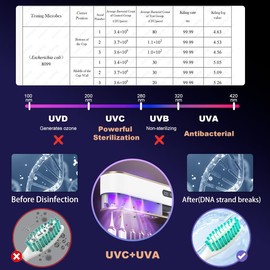 UV Toothbrush Sanitizer Holder for 4 | Wall Mounted Toothbrush Holder for Bathroom with Fan Drying | USB Rechargeable Toothbrush Cleaner & Sterilizer, No Drill Install, Modern Design (White)