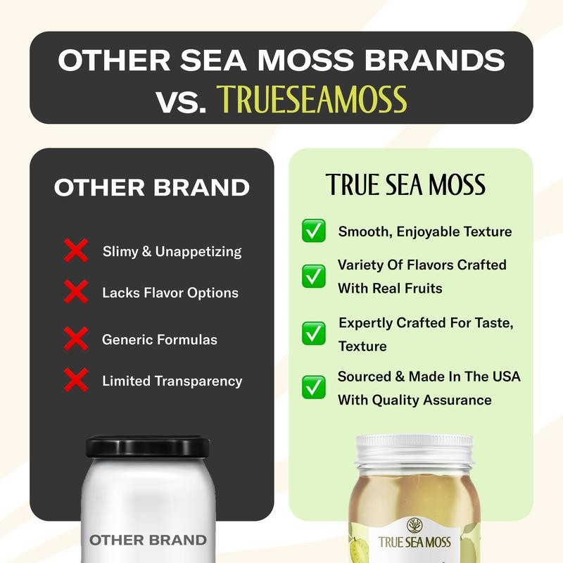 TrueSeaMoss Soursop Irish Sea Moss Gel – Mineral & Vitamin-Rich,