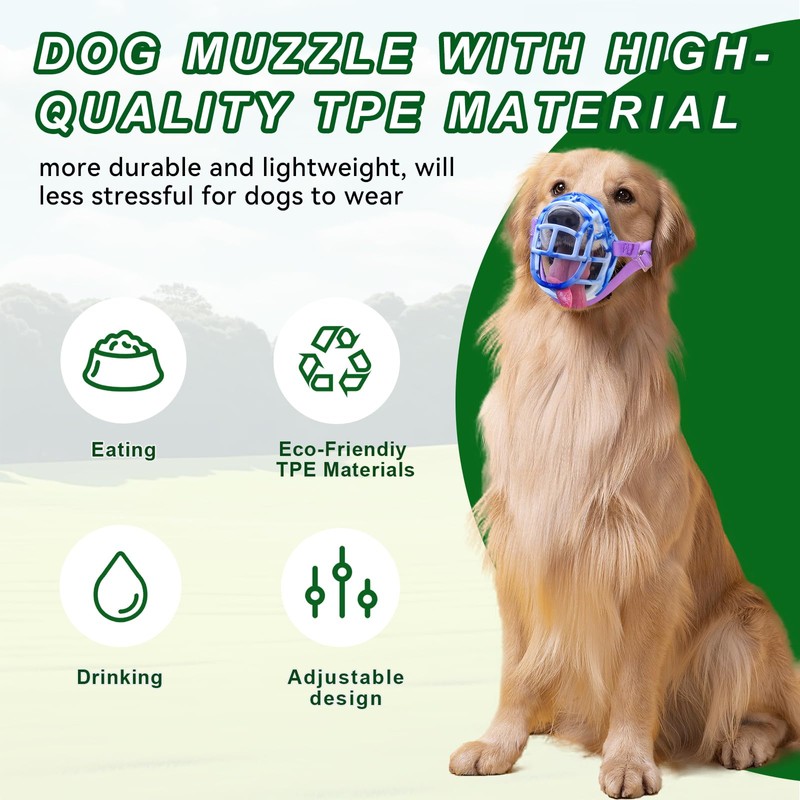 Dog Muzzle, Basket Muzzle Anti Biting Chewing, Sturdy Lightweight Muzzle