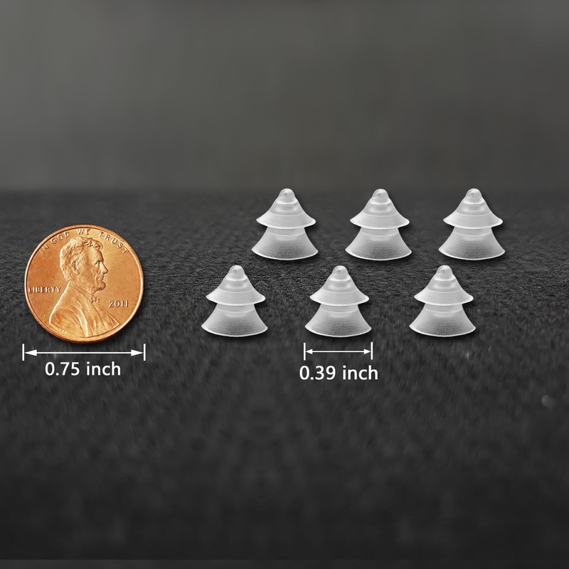 Banglijian 6-Pack Double Layer Ear Domes – 0.39" Diameter, Compatible