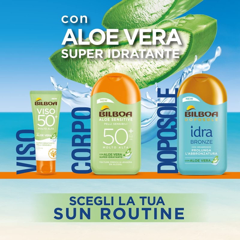 Bilboa, Aloe Sensitive SPF 50+ Face Sun Cream High Sunscreen