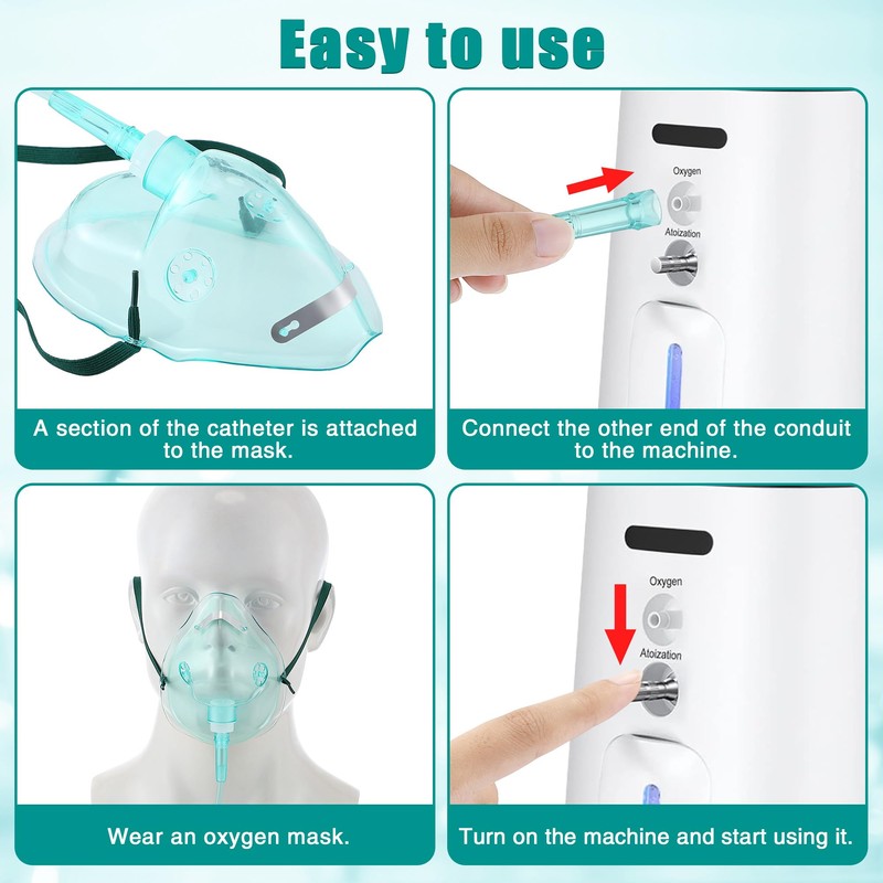 Geiserailie 2PCS XL Oxygen Mask with 6.6 Ft Tubing and