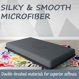 Cottington Lane 1 Piece Cot Size 33 x 75 Fitted Sheet Only, Brushed Microfiber Bottom Sheet Perfect for Narrow Twin, RV Bunk, Army Cots, Trifold Mattress, Camping Cot, Guest Bed Replacement, Dark Grey