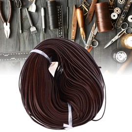110 Yards Leather Cord String Rope Thread Flat Leather Strip Cord Braiding String for Bracelet Necklace Beading Jewelry DIY Crafts (Deep Coffee)