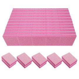 80/80 Grit Nail Buffers (50 Pack), Mini Nail Buffer Block Nail Files for Acrylic Nails and Natural Nails, Coarse Nail Buffer Blocks Bulk Buffing for Nail Buff Professional Manicure File Set Pink