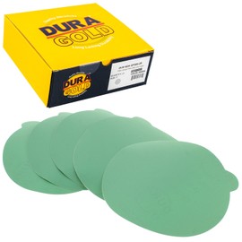 Dura-Gold Premium 6" Green Film PSA Sanding Discs - 320 Grit (Box of 25) - Self Adhesive Stickyback Sandpaper for DA Sander, Finishing Fine Cut Abrasive - Sand Automotive Car Paint, Woodworking Wood