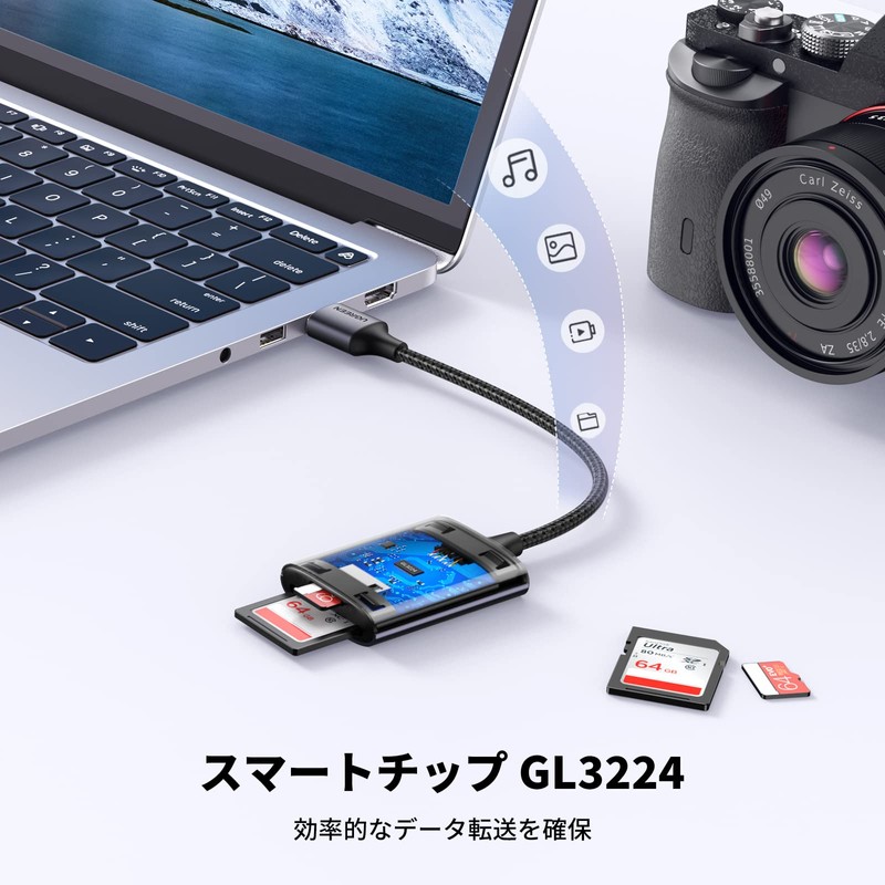 UGREEN 2 in 1 MicroSD SD Card Reader, USB3.0, 5
