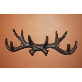 Antler Bath Towel Rack, Durable Solid Heavy Cast Iron, 12" Long
