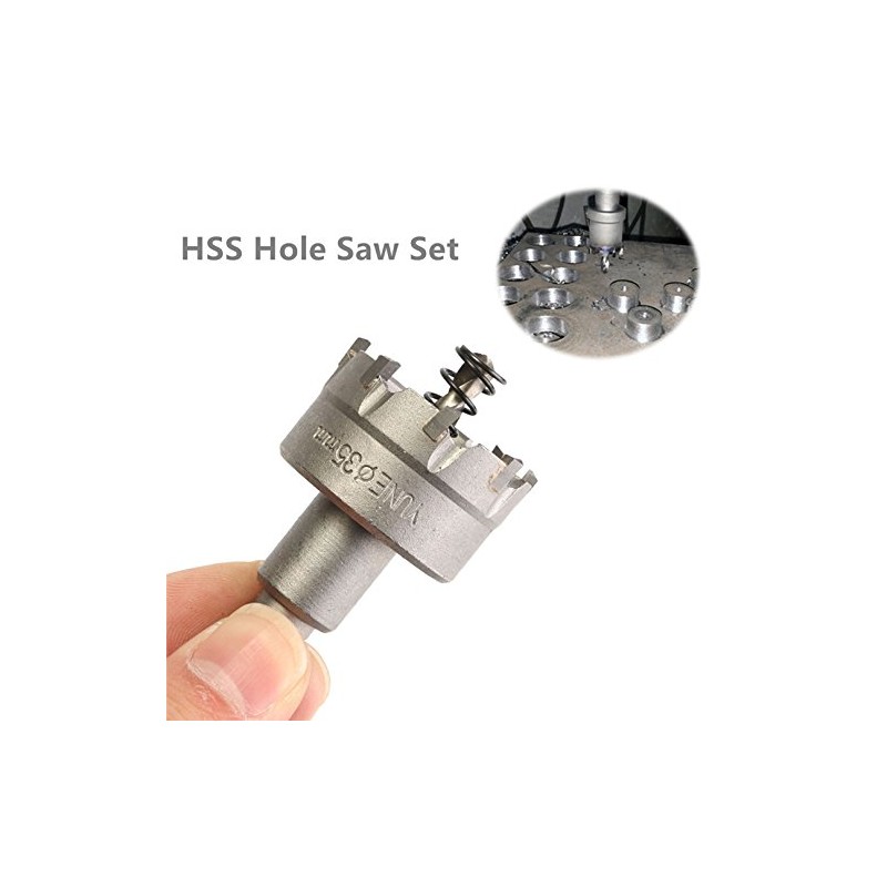 HSS Hole Saw Set, 4EVERHOPE 6 Pcs/Set Tooth Cutter Drill