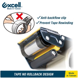 Excell Packaging Tape Dispenser (up to 2" Wide) Hand Held Tape Dispensers, Use for Home, Office, Gifts Store and Warehouse