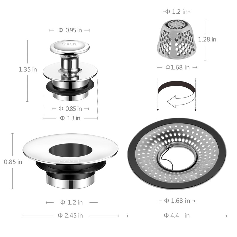 LEKEYE Shower Drain Hair Catcher | Bathtub Stopper/Strainer Stainless Steel