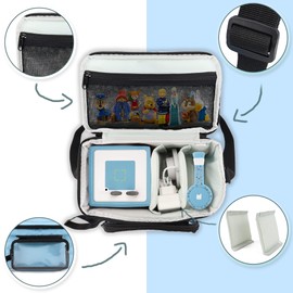 Carrying Case for Toniebox and Yoto Player, with Detachable Clear Bag for Tonies Characters UK and Yoto Cards, Kids Audio Book Headphones Holder, Gifts for Boys, Blue