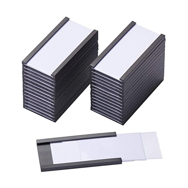 100 Pieces Magnetic Label Holders with Magnets Magnetic Data Card