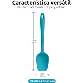 U-Taste Juego de espátulas de silicona para cuchara, raspador de goma flexible sin BPA, resistente al calor, a 600 ° F, para cocinar, mezclar, hornear, utensilios de cocina, juego de 3 (600ºF resistente al calor, Multicolor)