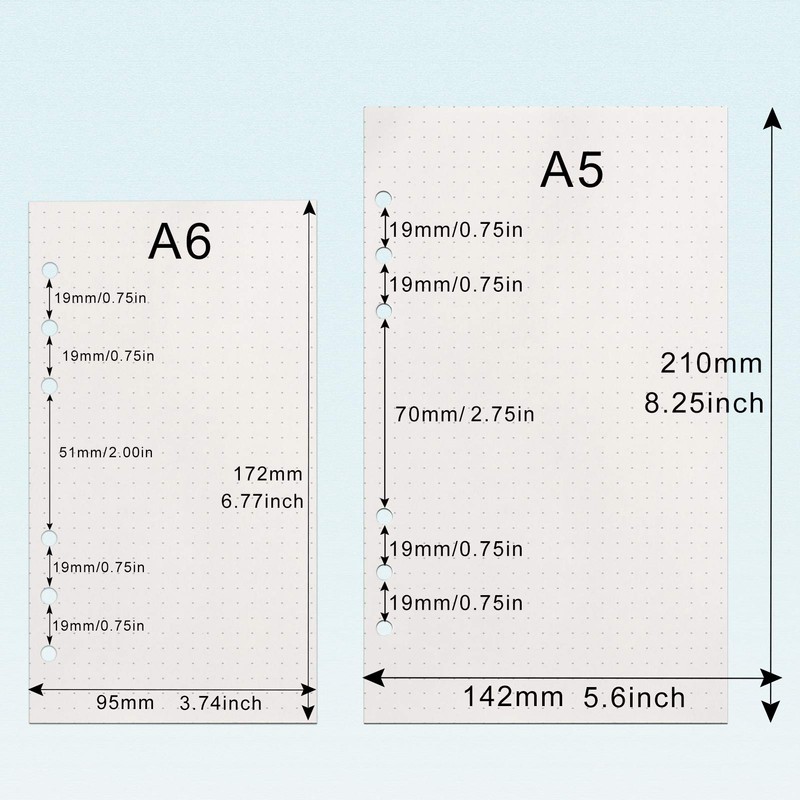 A6 Paper, [3 Packs] Toplive 100GSM Thick Refill Paper, 6
