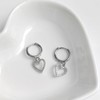 RUIQLXHANG Silver Mini Heart Love Dangle Earrings for Women,Dainty S925