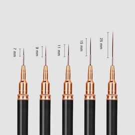 New Prelude nail line art brush set of 5, 1 piece, black / 뉴프렐류드 네일 라인 아트 브러쉬 5종 세트, 1개, 블랙