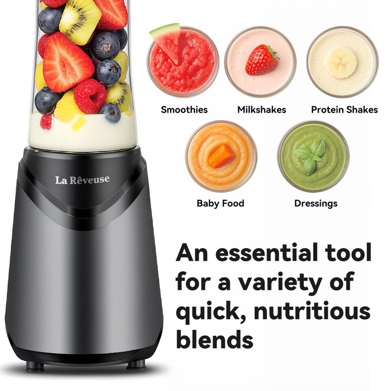 La Reveuse Smoothie Blender Personal Size 300 Watts with 2