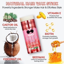 Hair Wax Styling-Stick für widerspenstige Haarstäbe – Wachsstift, langanhaltendes Haarwachs, Glätten für Frauen & Kinder, Frisierstab für Haare – revitalisiert & nährt das Haar