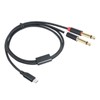 Lrbners 6.6FT(2M) USB-C to Dual 6.35mm TS Male Cable -