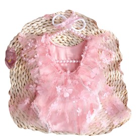 Zeroest Newborn Photoshoot Outfits Girl Photography Props Infant Baby Girls Photo Prop Romper with Headband (Pink)
