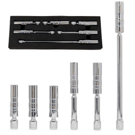 CENFORGE Cenfoge 6-PC Magnetic Swivel Spark Plug Socket Set, Includes 9/16-Inch, 5/8-Inch, 14mm, 16mm Socket, 3/8" Drive Spark Plug Socket Set Magnetic Kit, 12-Point, Cr-V Steel