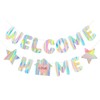 Iridescent Welcome Home Banner, Pre-Strung DIY Welcome Home Decorations