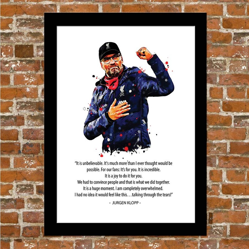 LIVERPOOL - JURGEN KLOPP QUOTE - FRAMED ILLUSTRATION PRINT POSTER