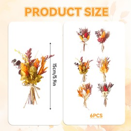 6 Bundles of Dried Flower Bouquets Mini Real Dried Flowers for Crafts Boho Dried Flower Bouquet Red Small Handmade Bouquet Dried DIY Dried Flowers Flower Decoration for Picture Frames