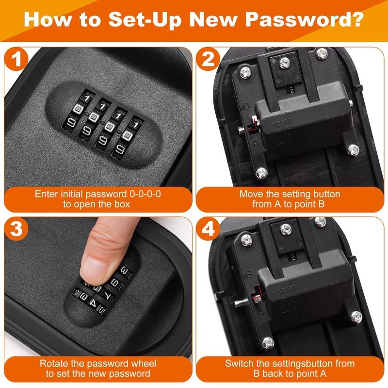 COITEK Magnetic Key Holder with Lock, Magnet Key Lock Box