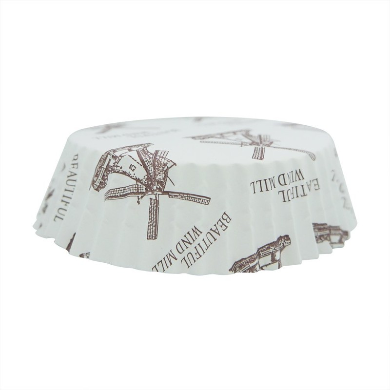 Enlynn Disposable Ruffled Round Shape Non-Stick Paper Baking Cup, Pack